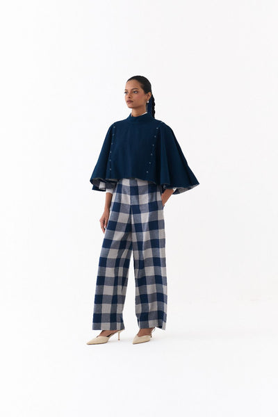 REVERSIBLE PONCHO CO ORD
(SET OF 2)-NAVY