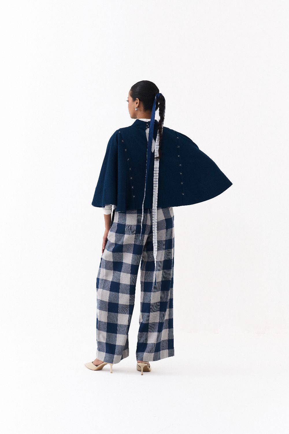 REVERSIBLE PONCHO CO ORD
(SET OF 2)-NAVY