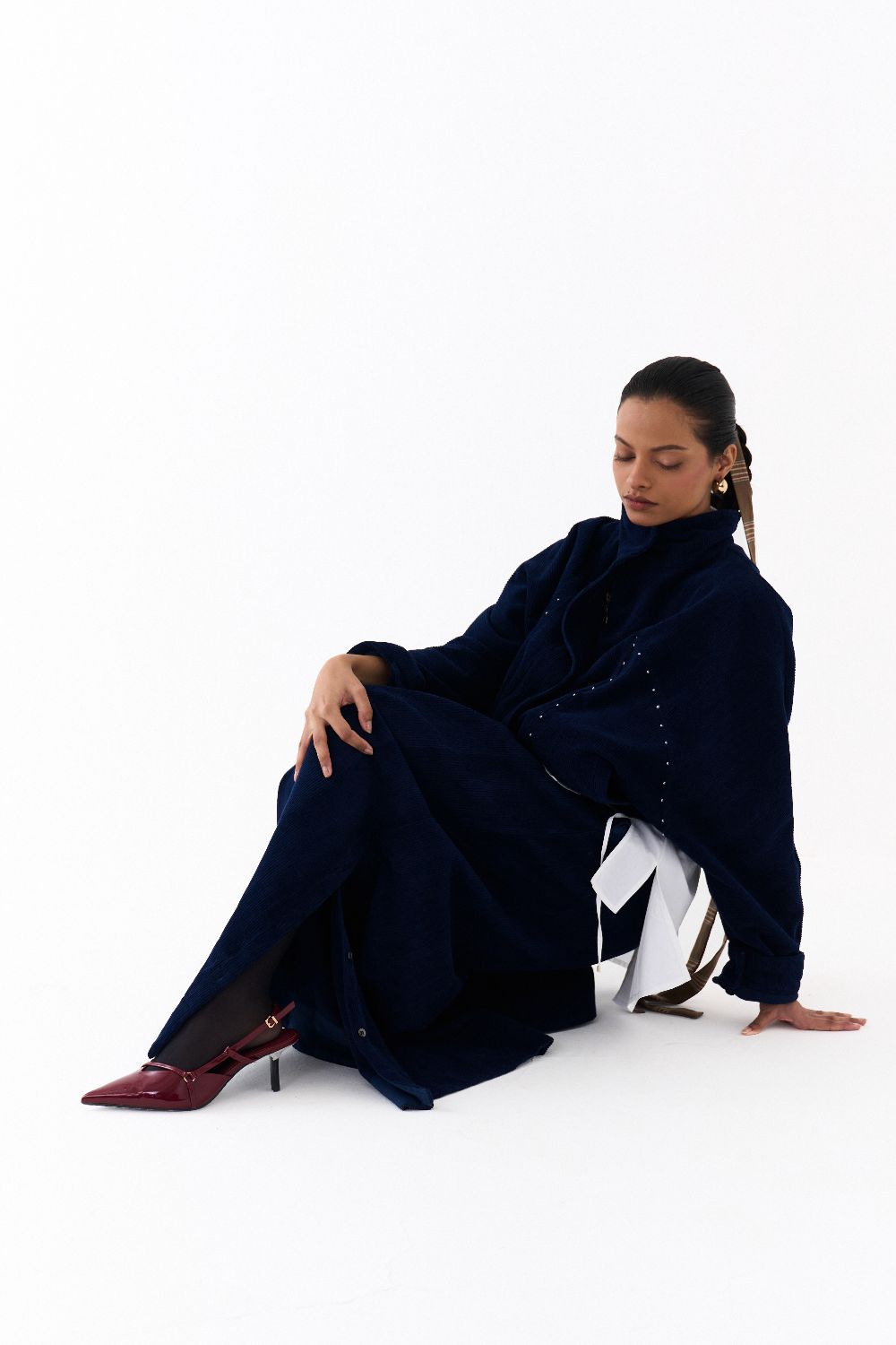 DRAWSTRING BOMBER JACKET-NAVY