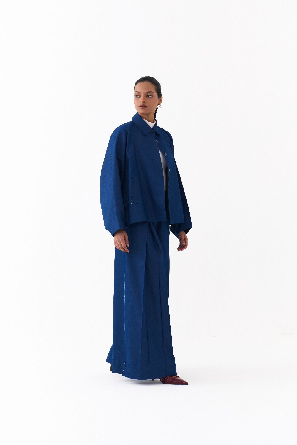 BAT SLEEVE JACKET -DENIM BLUE