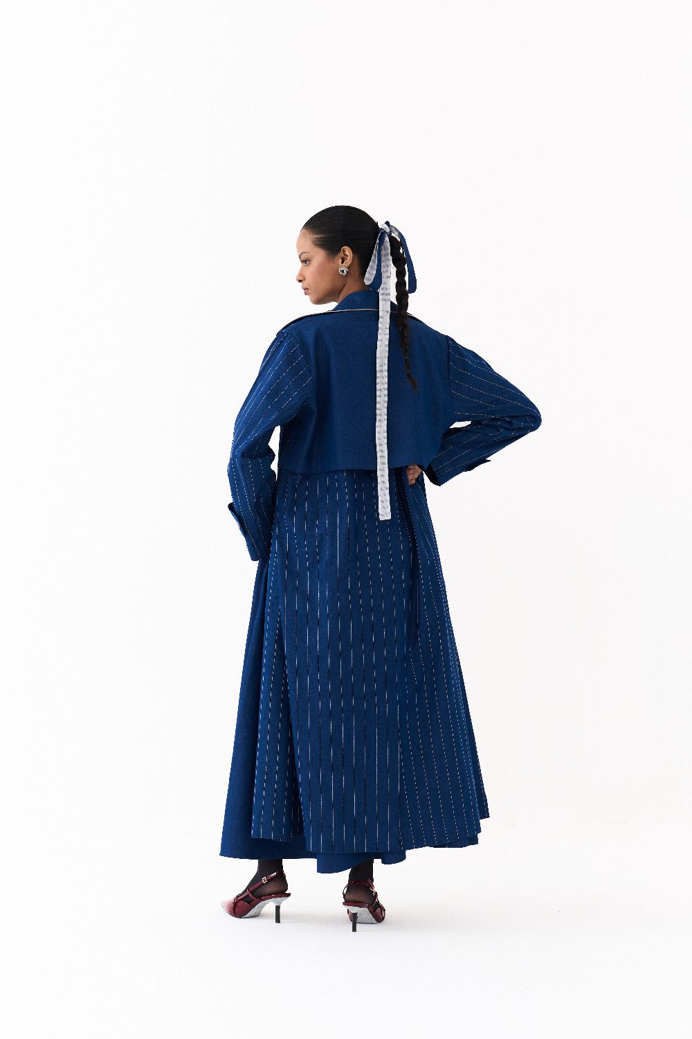 CORSET DRESS CO ORD
(SET OF 2)-DENIM BLUE