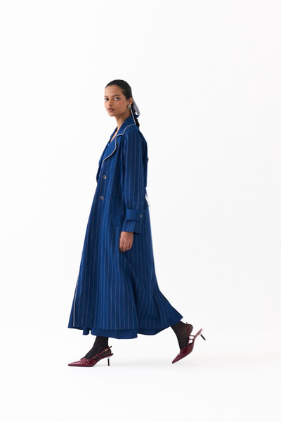 CORSET DRESS CO ORD
(SET OF 2)-DENIM BLUE