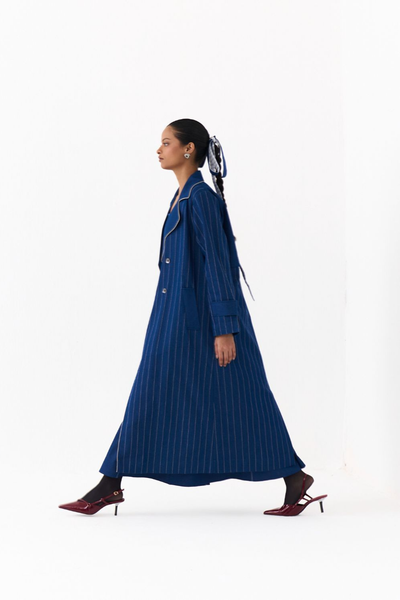 CORSET DRESS CO ORD
(SET OF 2)-DENIM BLUE