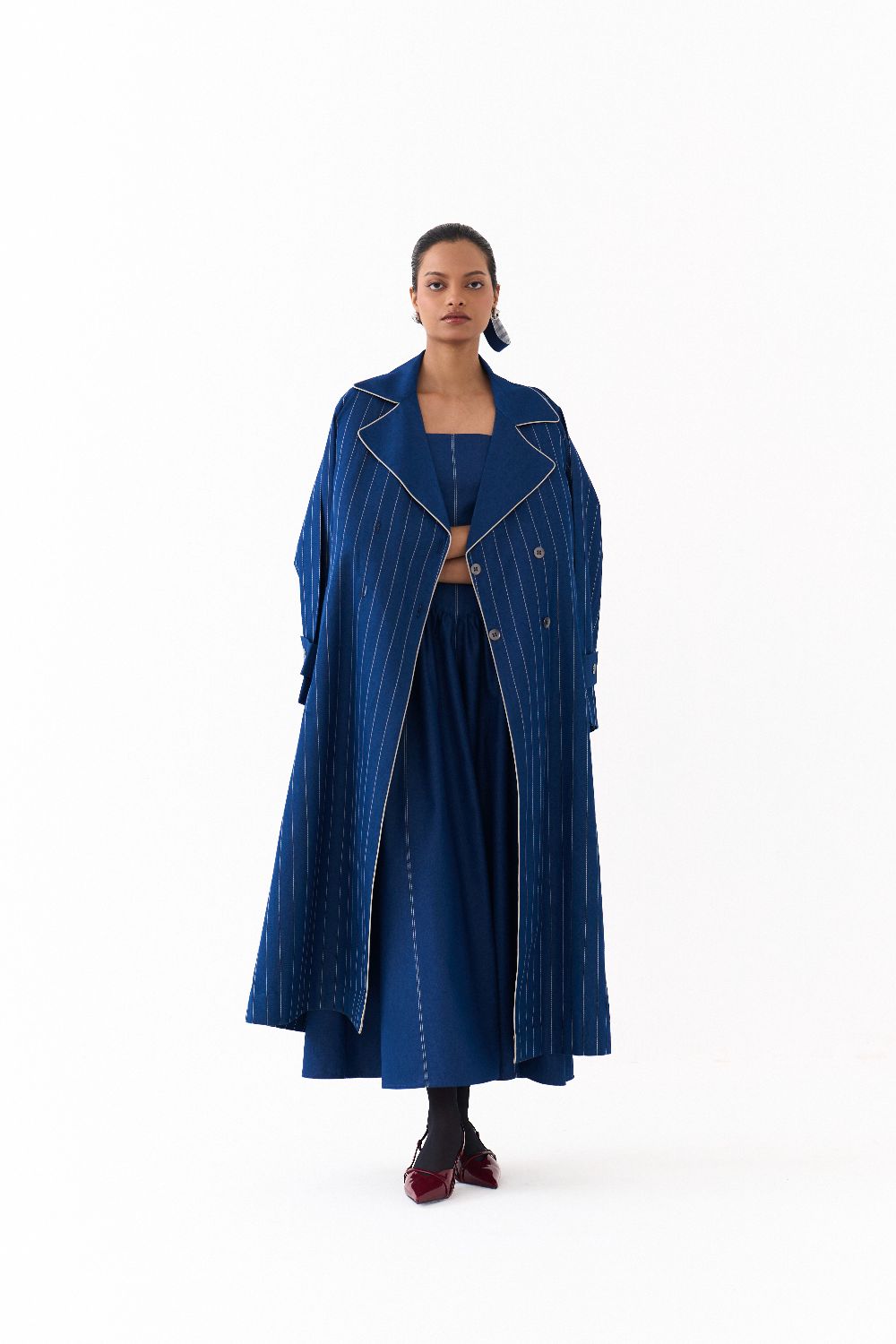 CORSET DRESS CO ORD
(SET OF 2)-DENIM BLUE