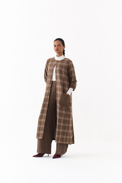BACK PLEAT JACKET CO ORD (SET OF 2)-CEDAR