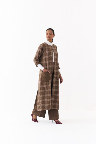 BACK PLEAT JACKET CO ORD (SET OF 2)-CEDAR