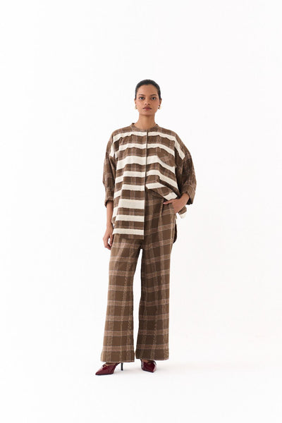 BAT SLEEVE SHIRT-CEDAR CHECK