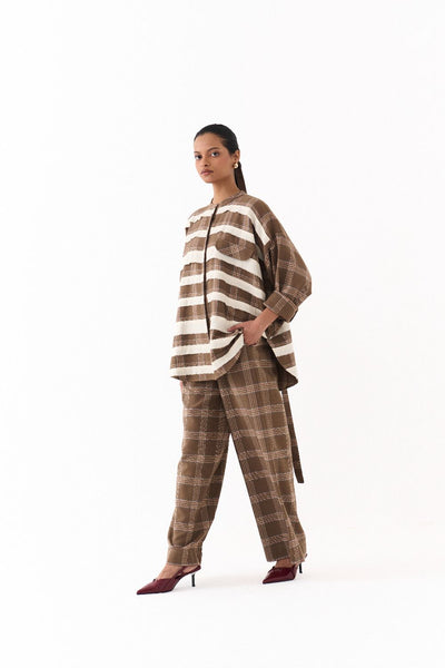 BAT SLEEVE SHIRT-CEDAR CHECK