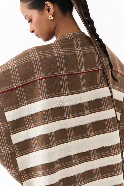 BAT SLEEVE SHIRT-CEDAR CHECK