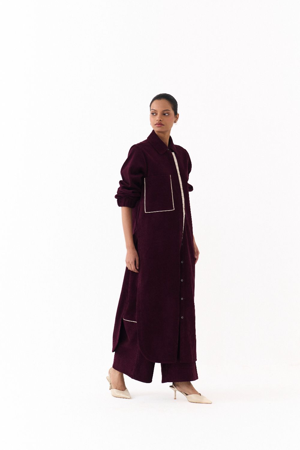 EVERYDAY U HEM SHIRT-WINE