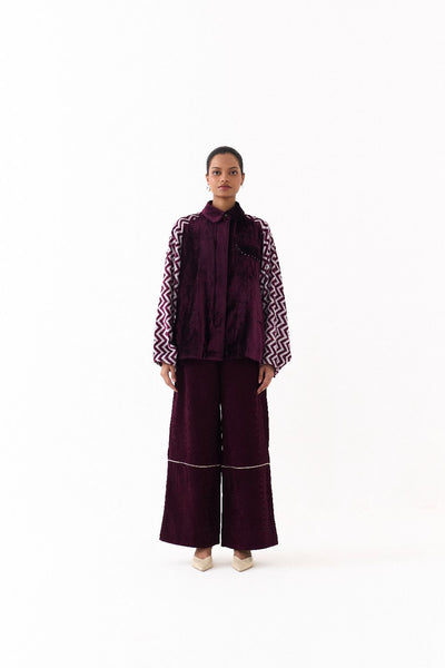 SHORT BAT SLEEVE JACKET-WINE