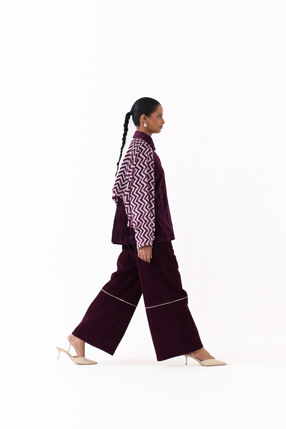 SHORT BAT SLEEVE JACKET-WINE