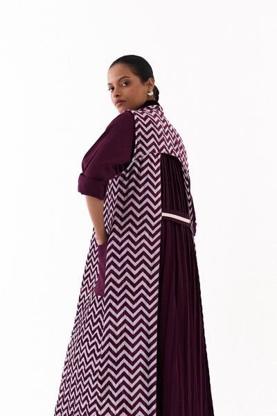 BACK PLEAT JACKET-WINE