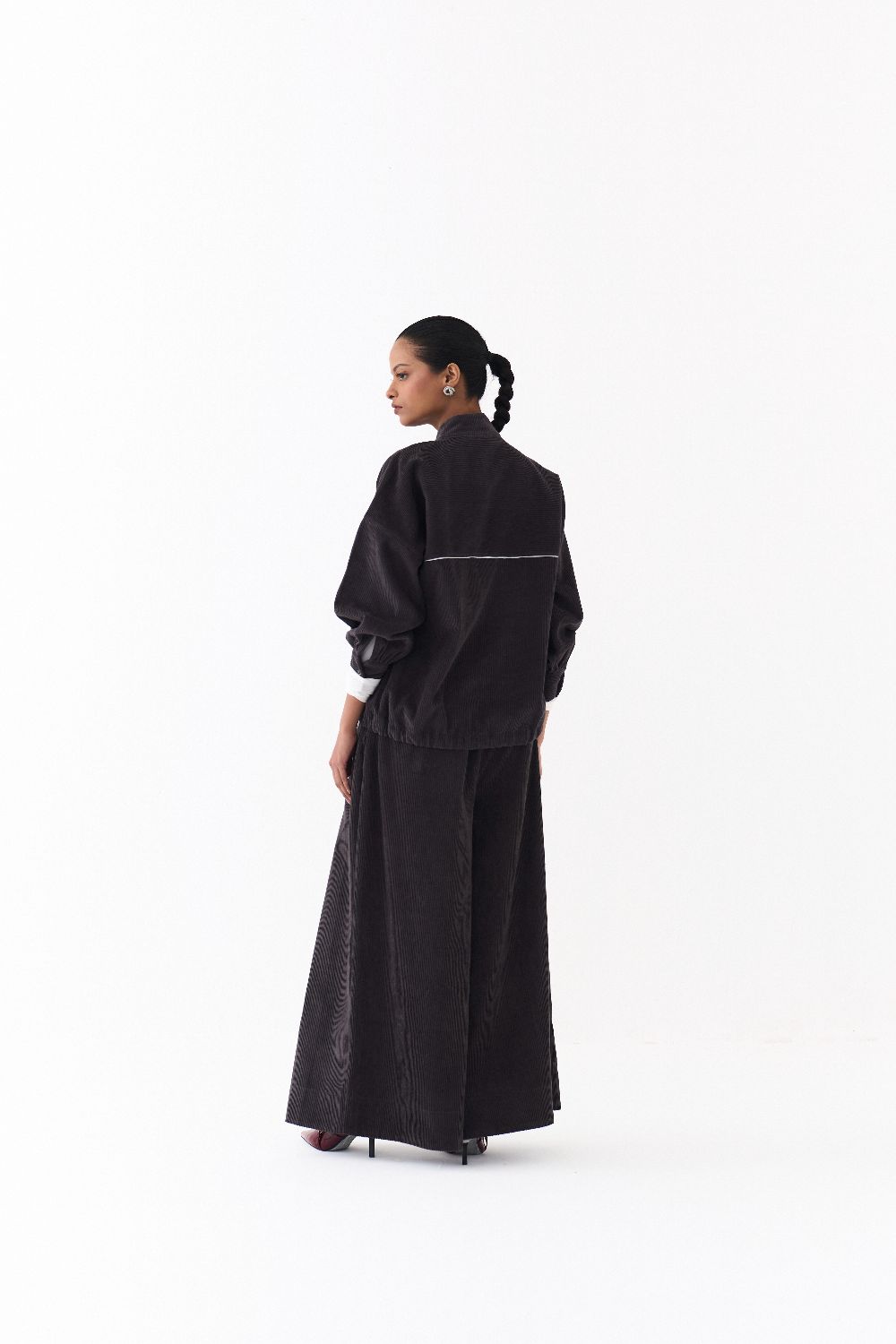 DRAWSTRING TOP CO ORD (SET OF 2)-GREY