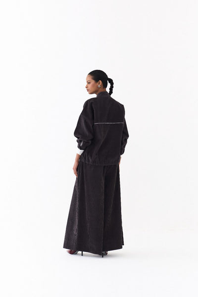 DRAWSTRING TOP CO ORD (SET OF 2)-GREY