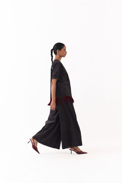 FRINGE SHACKET CO-ORD (SET OF 2)-OLIVE STRIPE