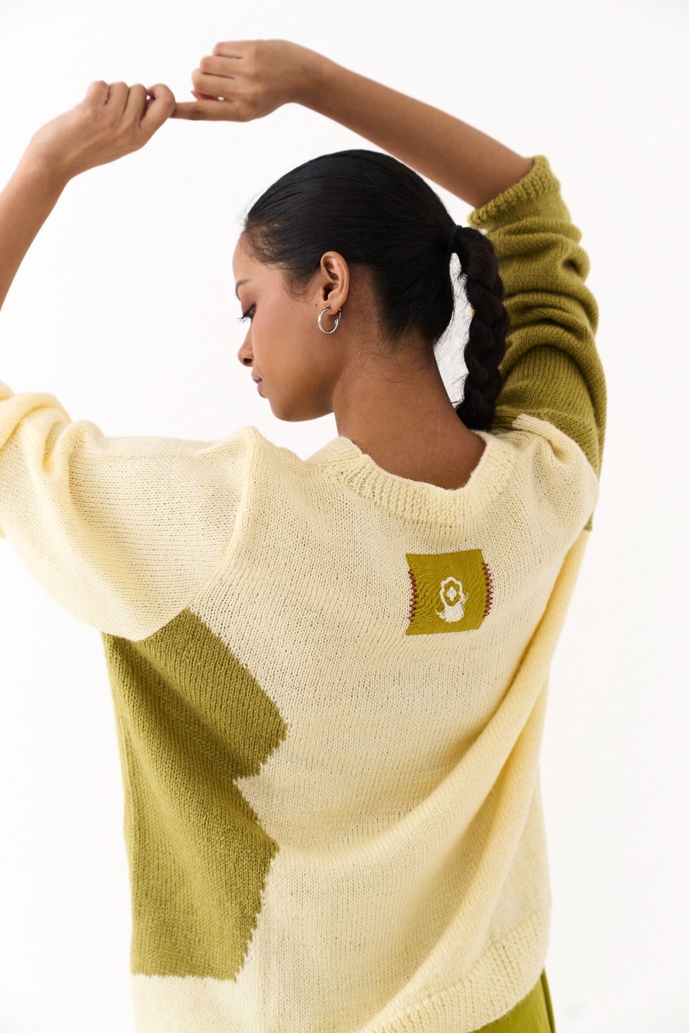 FLORAL SWEATER CO ORD (SET OF 2)-YELLOW & LIME