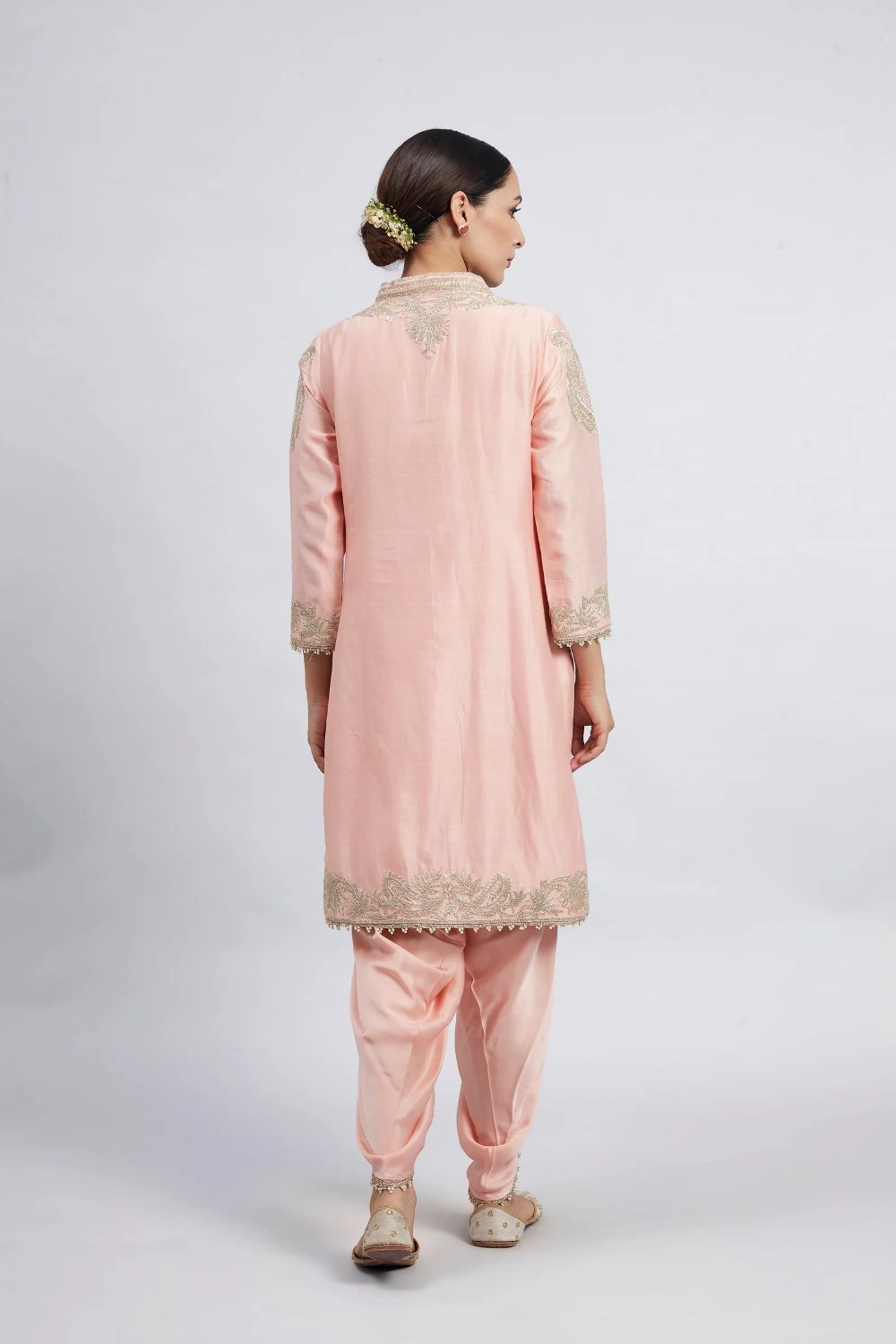 Aabish Short kurta with dhoti-Carnation pink