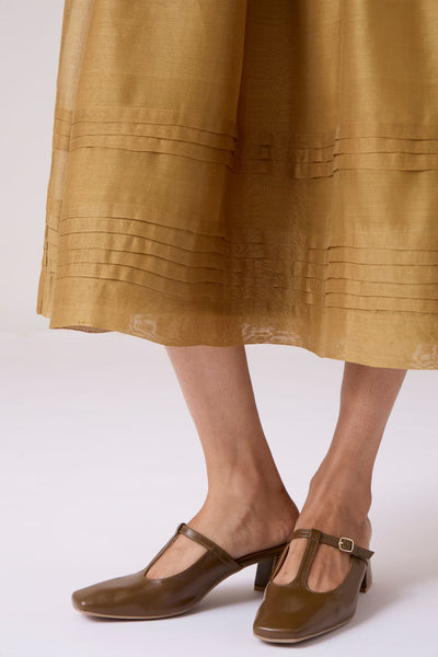 Aelia Yellow Handwoven Dress