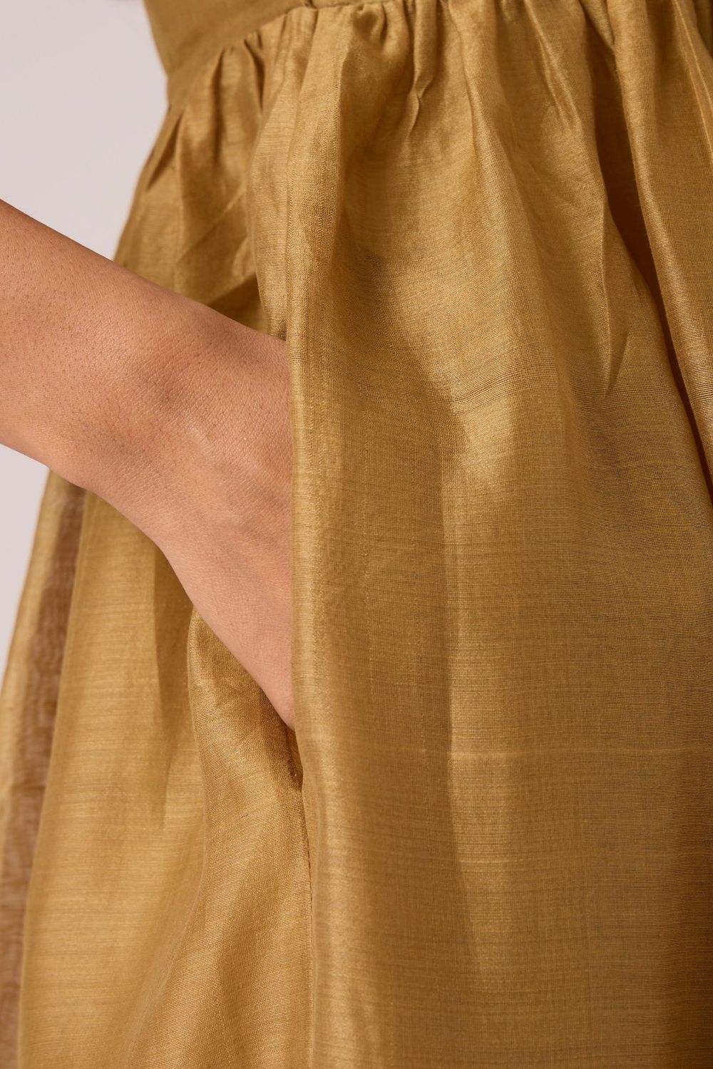 Aelia Yellow Handwoven Dress