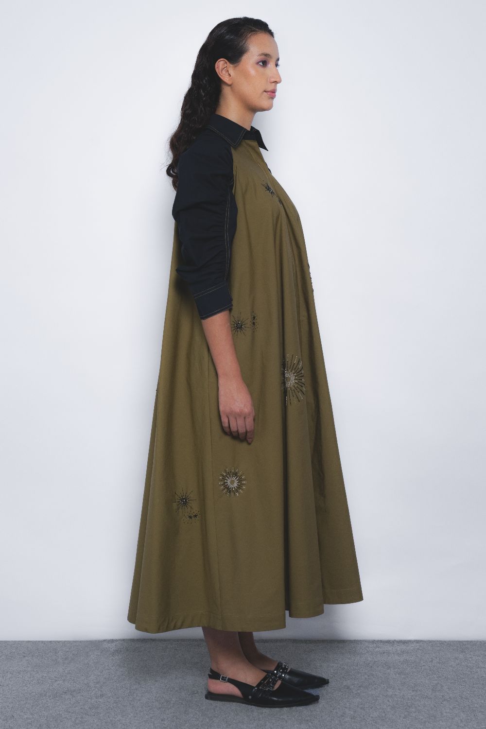 Alea Starlight Dress - Olive and Black