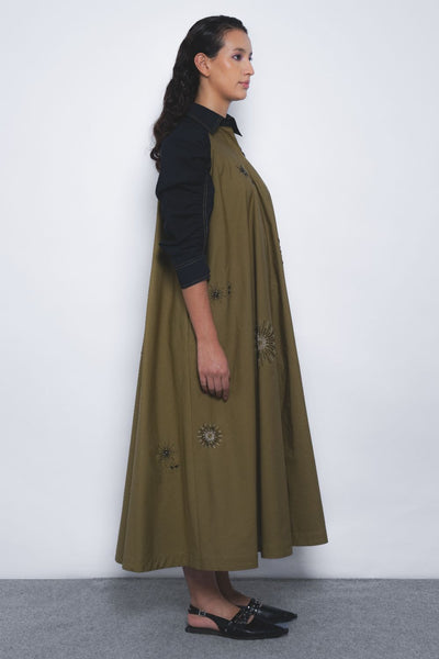 Alea Starlight Dress - Olive and Black