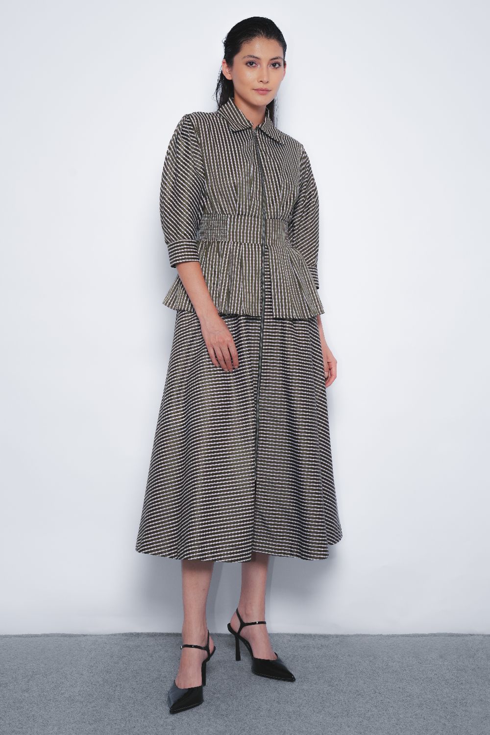Ame Dress - Green and White Checkered