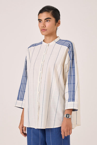 Amer Off White Handwoven Boxy Shirt