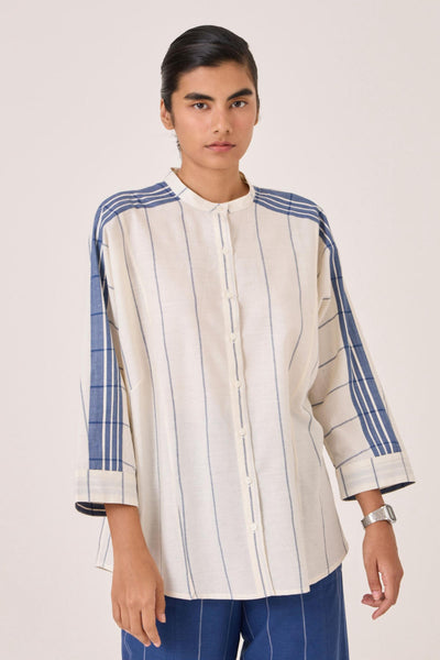 Amer Off White Handwoven Boxy Shirt