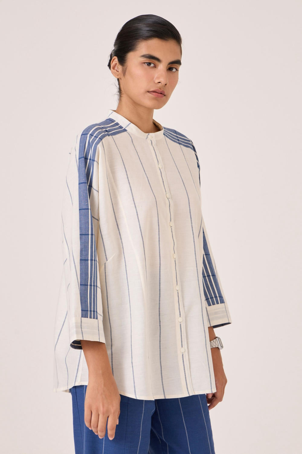 Amer Off White Handwoven Boxy Shirt