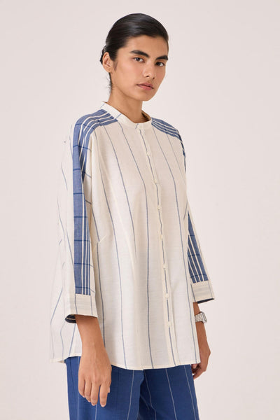 Amer Off White Handwoven Boxy Shirt