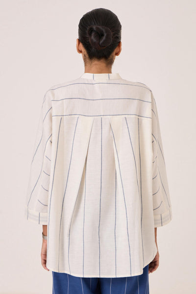 Amer Off White Handwoven Boxy Shirt