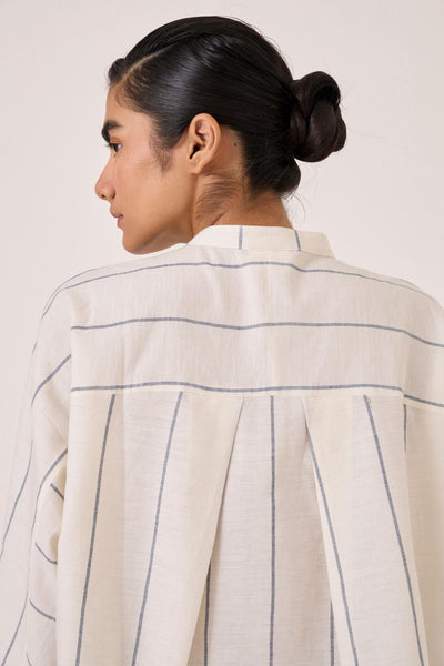 Amer Off White Handwoven Boxy Shirt
