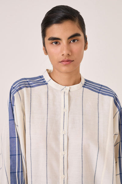 Amer Off White Handwoven Boxy Shirt