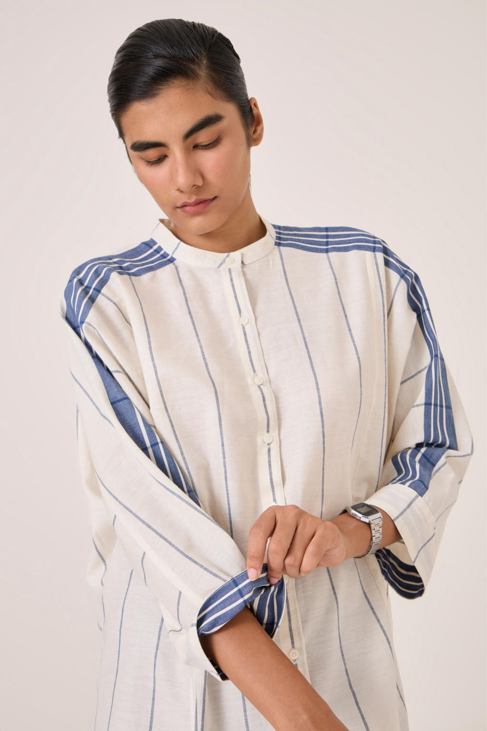 Amer Off White Handwoven Boxy Shirt