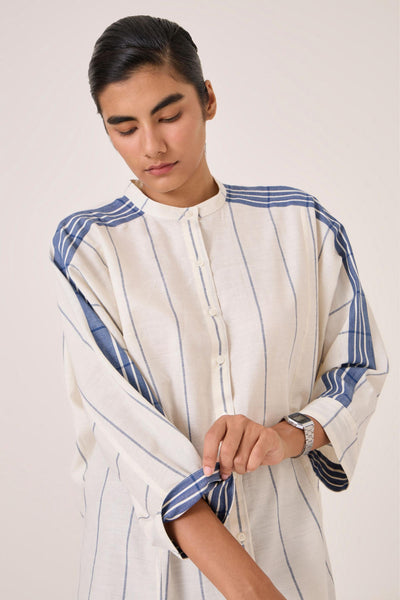 Amer Off White Handwoven Boxy Shirt