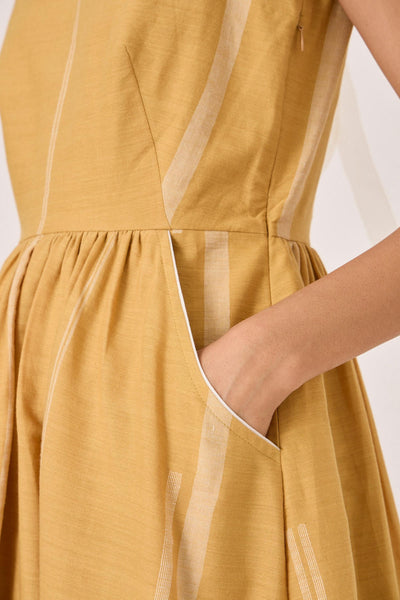 Amor Yellow Handwoven Dress
