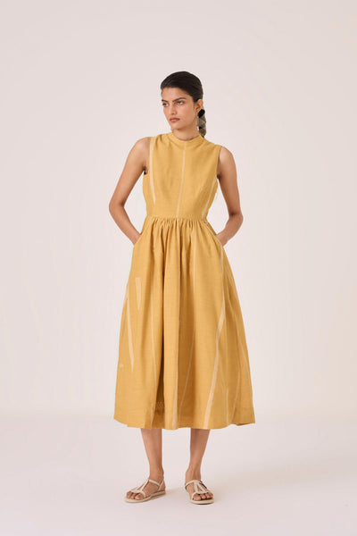 Amor Yellow Handwoven Dress