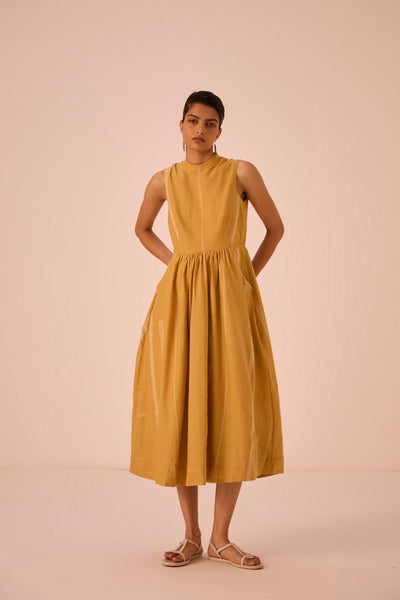 Amor Yellow Handwoven Dress