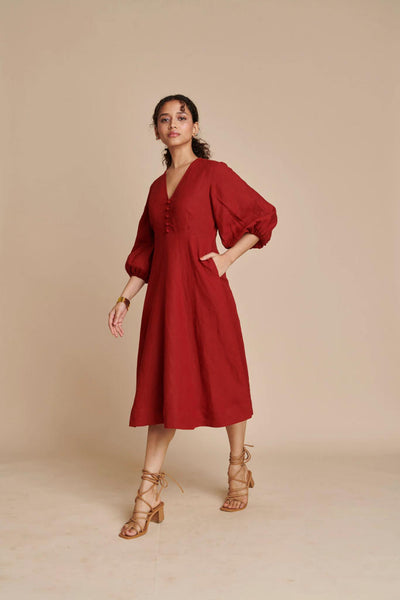 Anaar Linen Billow Dress