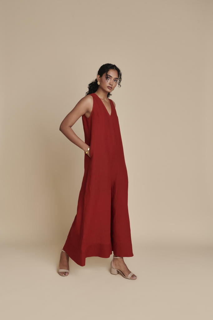 Anaar Linen Flared Jumpsuit