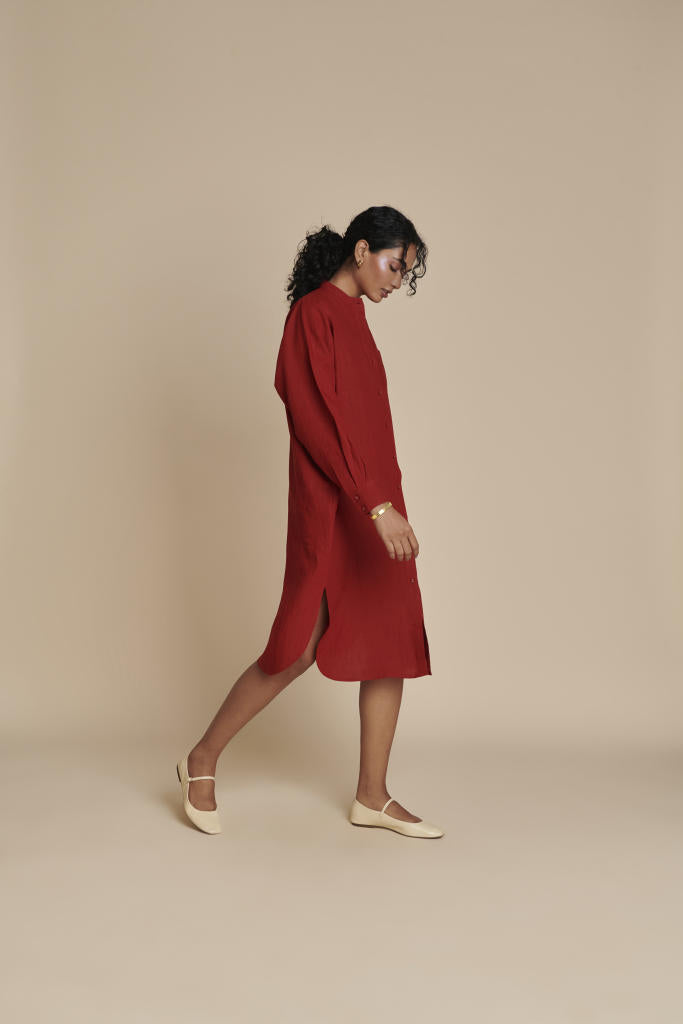 Anaar Linen Shirt Dress