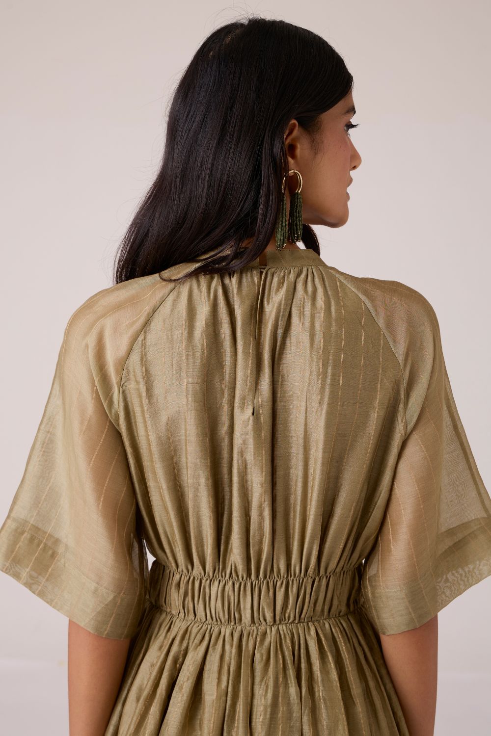 Arha Olive Handwoven Dress