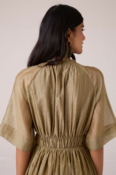 Arha Olive Handwoven Dress