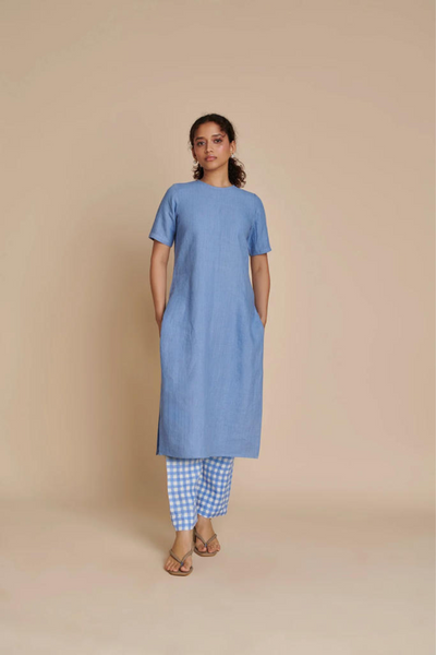 Ashwem Linen Half Sleeves Kurta