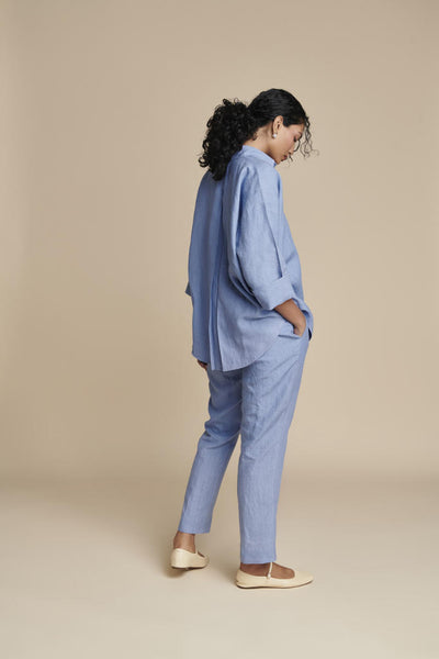 Ashwem Linen Oversized Flared Shirt Set