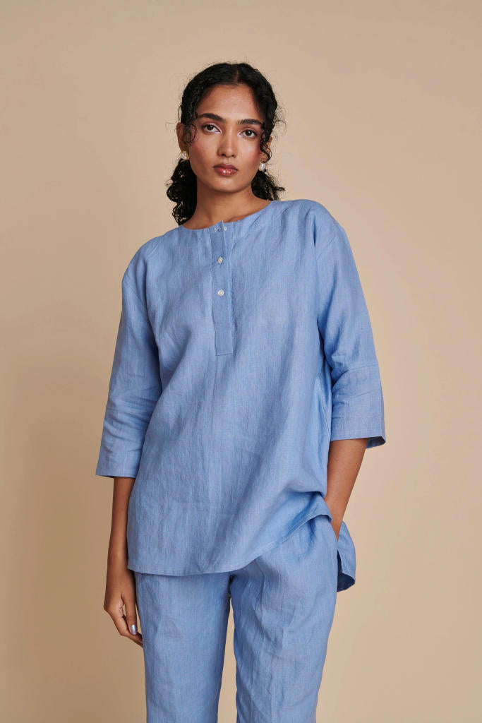 Ashwem Linen Short Kurta Set