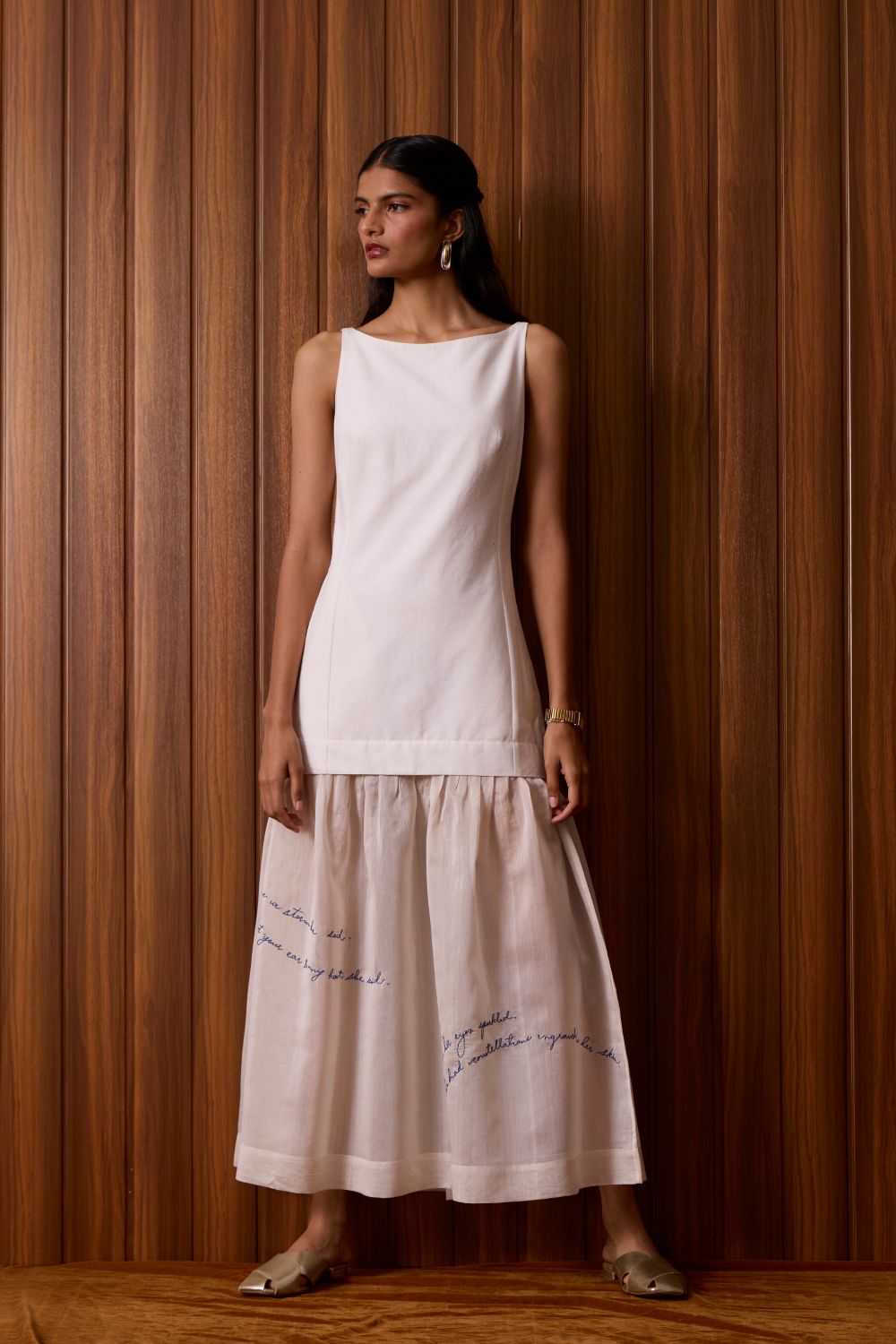 Astra White Embroidered Maxi Dress