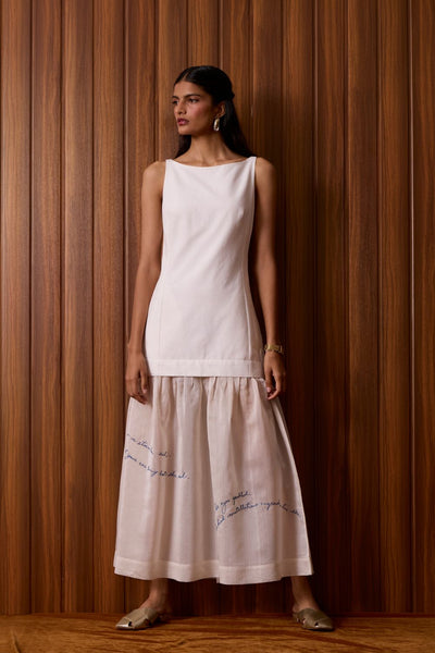 Astra White Embroidered Maxi Dress