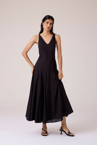 Aurora Black Panelled Dress